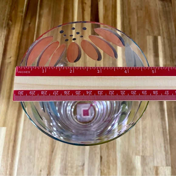 Bohemia Glass Clear Glass Vase Hand Painted Flowers Czech Republic 9.75” Tall - Picture 7 of 10